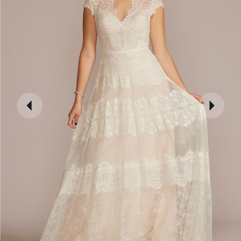 MELISSA SWEET
High Neck Cap Sleeve Lace A-Line Wedding Gown